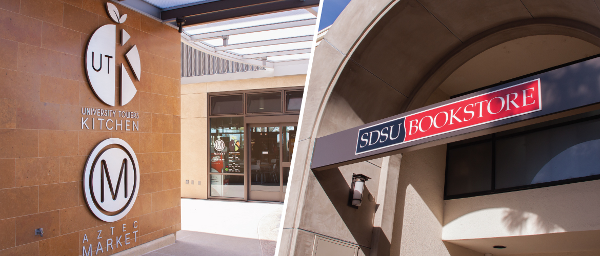 Photo of SDSU Bookstore and UTK and Aztec Market